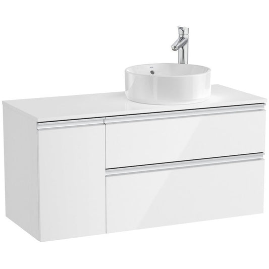 The Gap Masca lavoar baie suspendata cu 2 sertare si o usa, dreapta 110x46xH54 cm, alb lucios