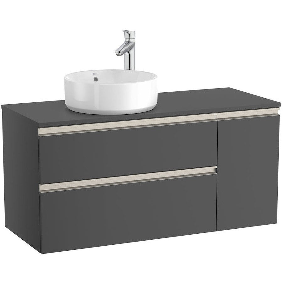 The Gap Masca lavoar baie suspendata cu 2 sertare si o usa, stanga 110x46xH54 cm, antracit lucios