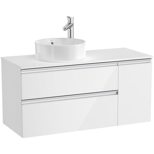 The Gap Masca lavoar baie suspendata cu 2 sertare si o usa, stanga 110x46xH54 cm, alb lucios