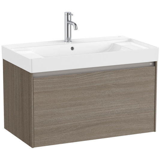 Ona Set mobilier baie (masca si lavoar)  80x46xH50 cm, maro (Dark Elm)