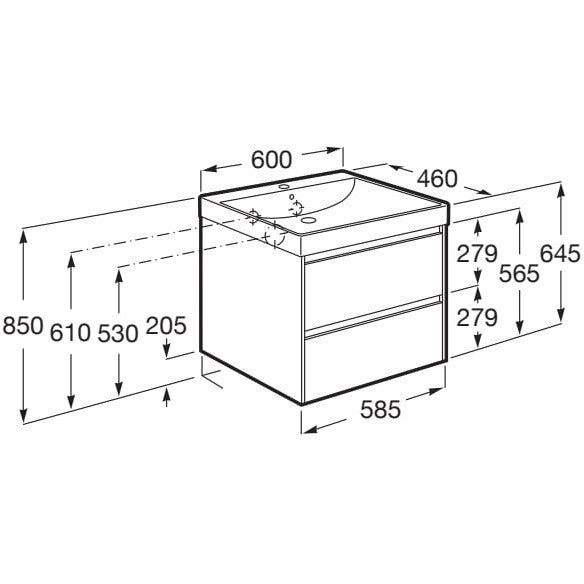 Ona Set mobilier baie (masca si lavoar)  60x46xH65 cm cm, bej