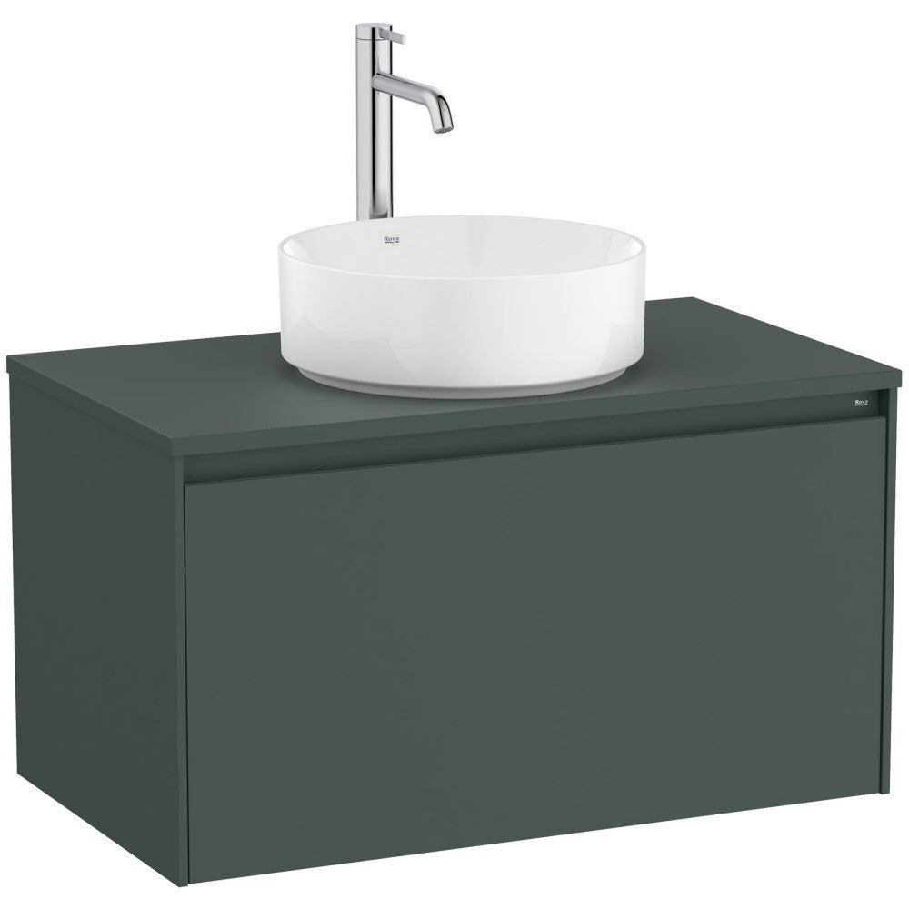 Ona  Masca lavoar baie cu blat si 1 sertar 79x46 cm, verde mat