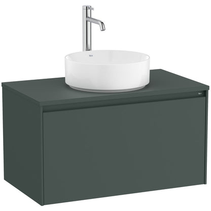 Ona  Masca lavoar baie cu blat si 1 sertar 79x46 cm, verde mat