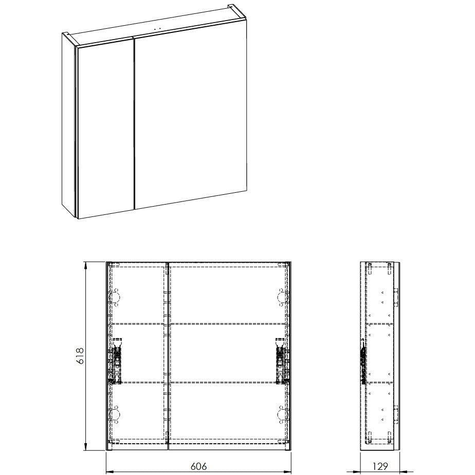 Victoria-B Dulap baie cu oglinda si iluminare LED 61x13xH62 cm