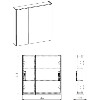 Victoria-B Dulap baie cu oglinda si iluminare LED 61x13xH62 cm
