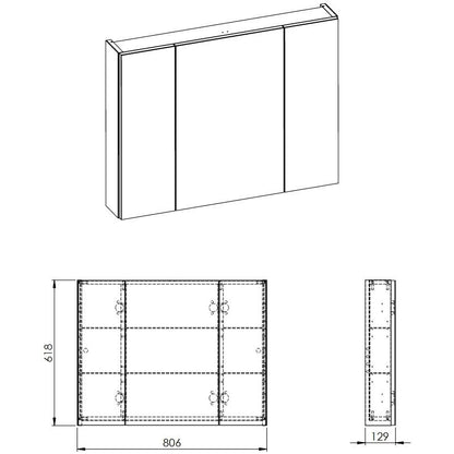 Victoria-B Dulap baie cu oglinda si iluminare LED 81x13xH62 cm