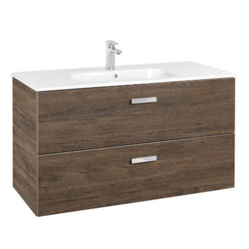 Victoria Set mobilier baie (masca si lavoar)  Basic Unik 100 cm, maro inchis (cedru)