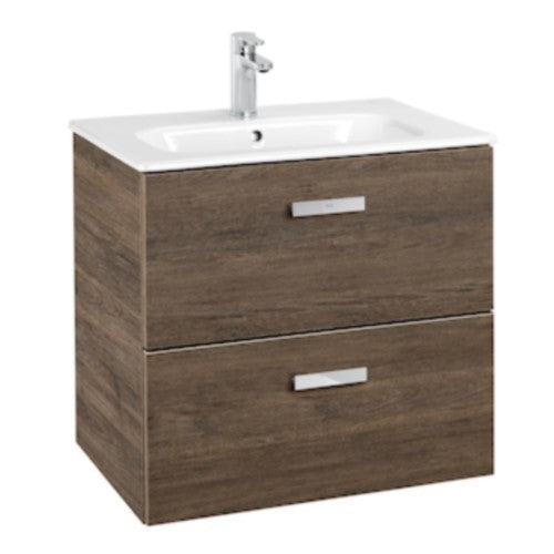 Victoria Set mobilier baie (masca si lavoar)  Basic Unik 60 cm, maro inchis (cedru)