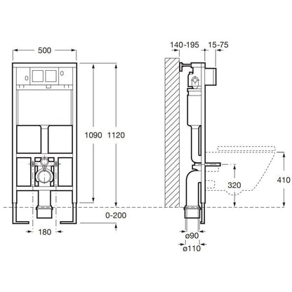 INSPIRA Set Vas WC suspendat cu rezervor incastrat si capac soft-close  Round Rimless 37x56 cm evacuare orizontala