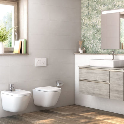 The Gap Square Set Bideu suspendat cu cadru montaj 35x54 cm