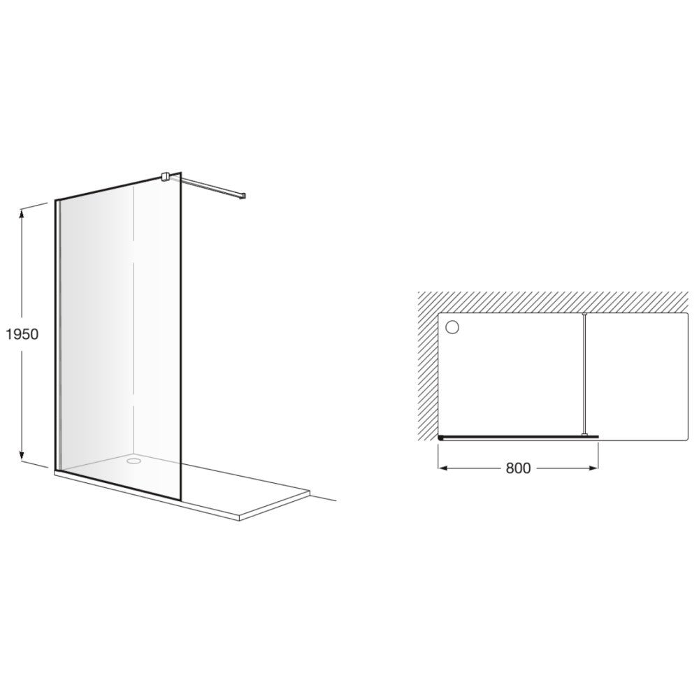Victoria Perete sticla dus Walk In  80xH195 cm