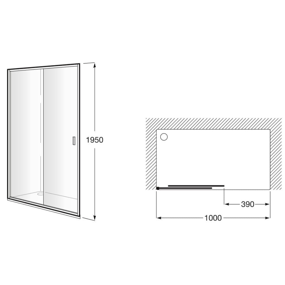 Victoria Usa dus glisanta  100xH195 cm, montaj in nisa