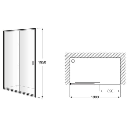 Victoria Usa dus glisanta  100xH195 cm, montaj in nisa