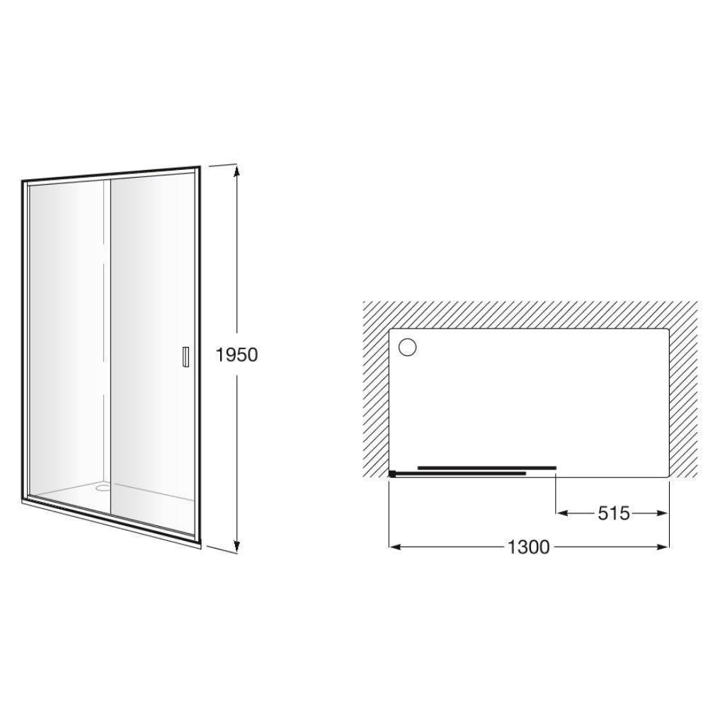 Victoria Usa dus glisanta  130xH195 cm, montaj in nisa