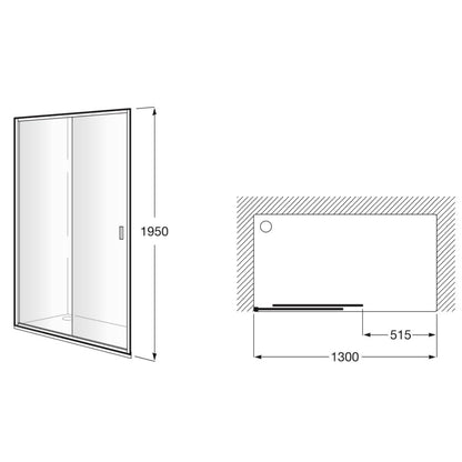 Victoria Usa dus glisanta  130xH195 cm, montaj in nisa
