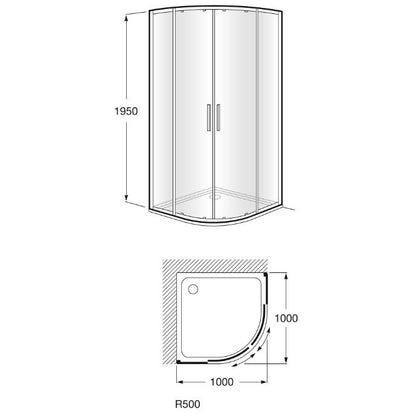 Victoria Cabina dus semirotunda cu usi glisante  100x100 cm
