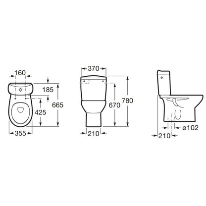 Victoria Set promo Vas WC pe pardoseala cu rezervor aparent si capac  36x67 cm evacuare verticala