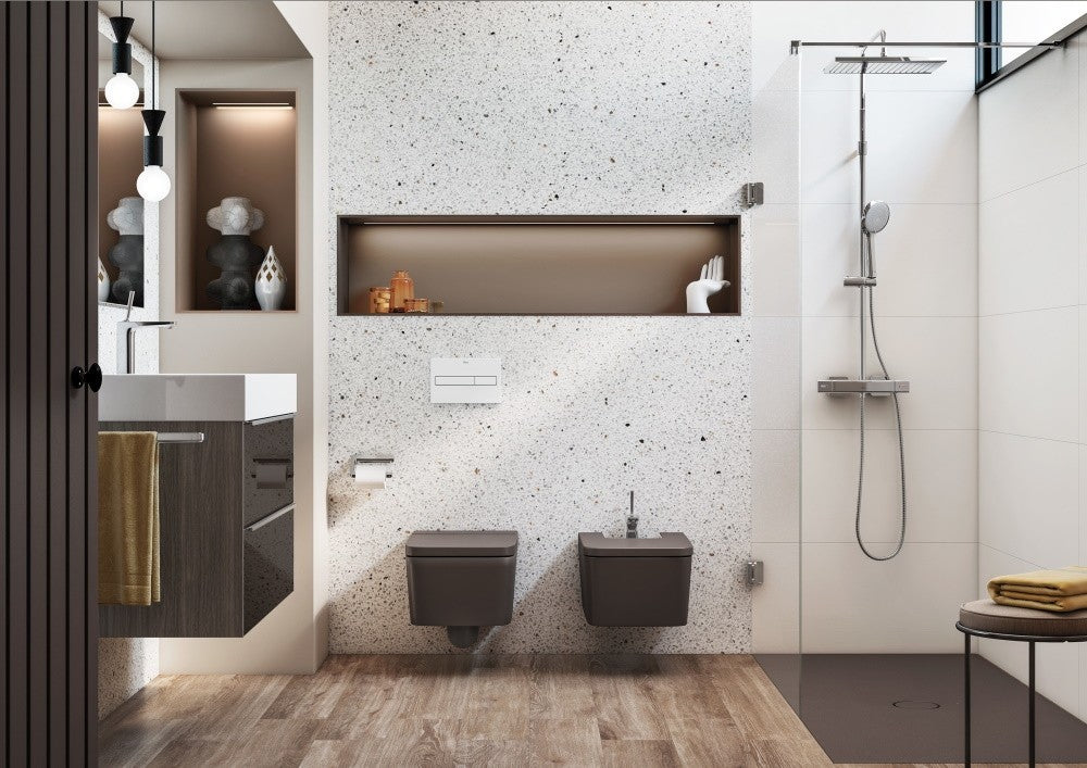 INSPIRA  Square Bideu suspendat, 37x56 cm, maro (coffee)