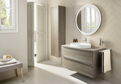 INSPIRA  Masca lavoar baie cu blat si doua sertare 80x50 cm, maro (city oak)