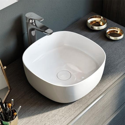 INSPIRA  Masca lavoar baie cu blat si doua sertare 80x50 cm, maro (city oak)