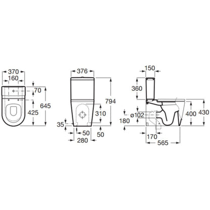 INSPIRA  Rezervor WC, alimentare inferioara
