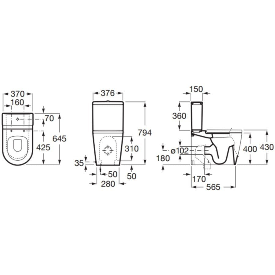 INSPIRA  Rezervor WC cu alimentare inferioara, maro (coffee)