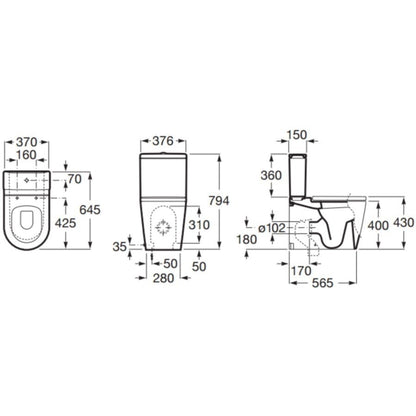 INSPIRA  Rezervor WC cu alimentare inferioara, maro (coffee)