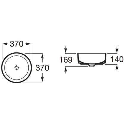 INSPIRA Lavoar baie pe blat Round 37x37 cm