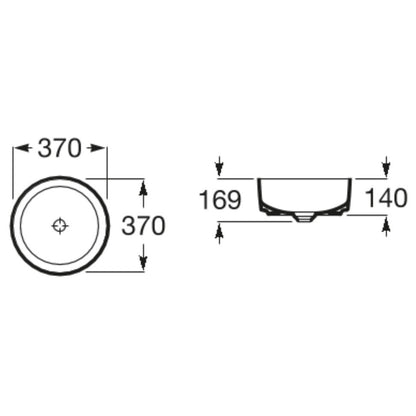 INSPIRA Chiuveta baie pe blat Round 37x37 cm