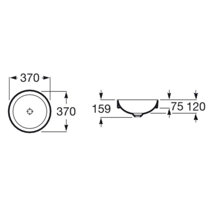 INSPIRA Chiuveta baie incastrata, bej, rotunda  Round 37x37 cm