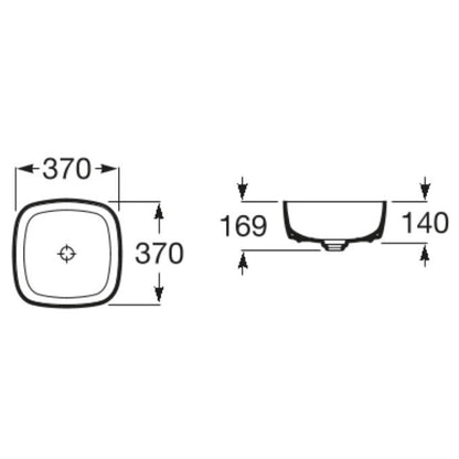 INSPIRA Lavoar baie pe blat, bej, patrat  Soft 37x37 cm