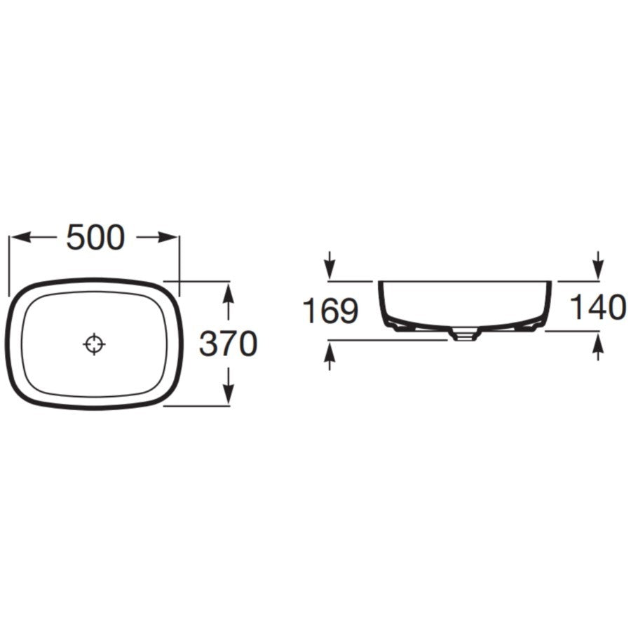 INSPIRA Lavoar baie pe blat  Soft 50x37 cm