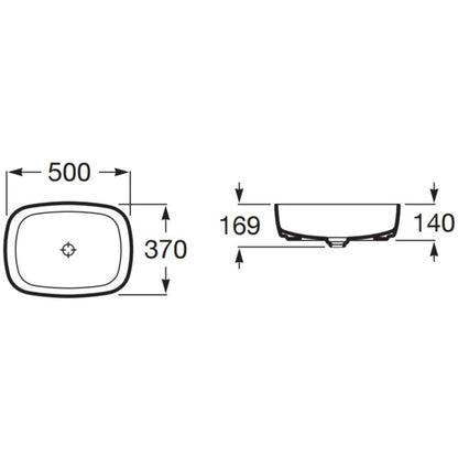 INSPIRA Lavoar baie pe blat  Soft 50x37 cm