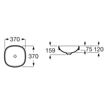 INSPIRA Chiuveta baie incastrata, bej, patrata  Soft 37x37 cm