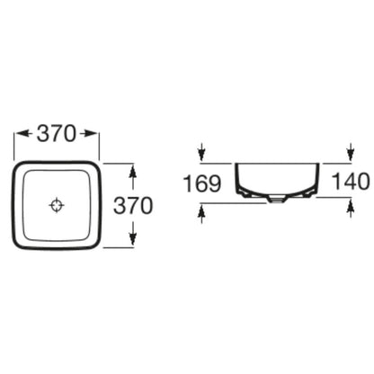 INSPIRA Lavoar baie pe blat, bej, patrat  Square 37x37 cm