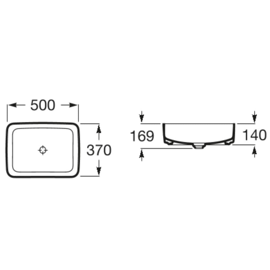 INSPIRA Lavoar baie pe blat, maro  Square 50x37 cm