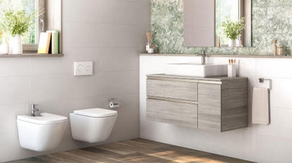 The Gap Masca lavoar baie suspendata cu 2 sertare si o usa, stanga 90x46xH54 cm, maro