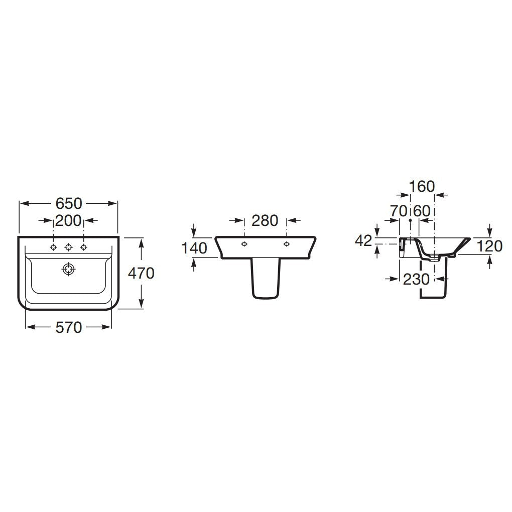 Lavoar baie suspendat The Gap 65x47 cm