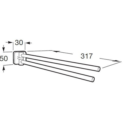 Victoria  Suport prosop baie tip bara dubla 32 cm