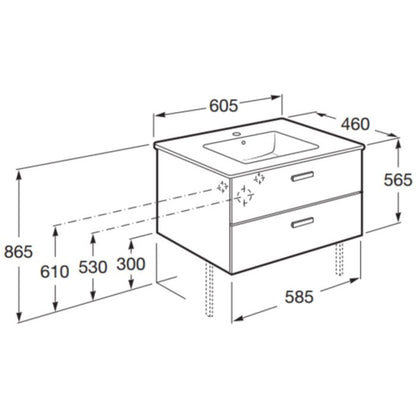Victoria Set mobilier baie (masca si lavoar)  Basic 60x46xH57 cm, alb