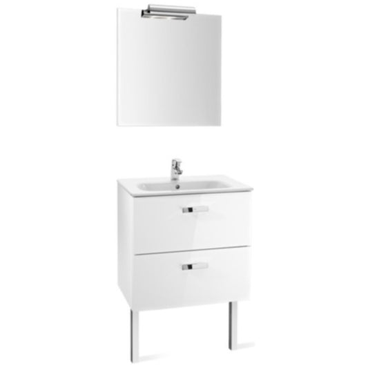 Victoria Set mobilier baie (masca cu lavoar, oglinda si aplica)  Basic 60 cm, alb