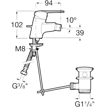 Victoria  Baterie monocomanda bideu cu ventil