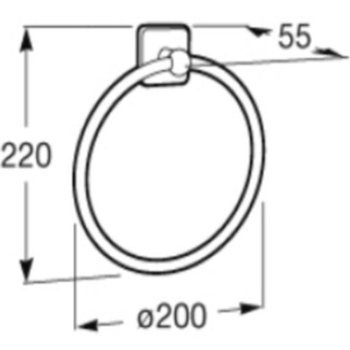 Victoria  Suport prosop baie inel, montaj adeziv sau cu suruburi