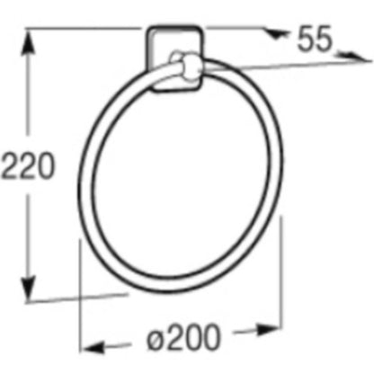 Victoria  Suport prosop baie inel, montaj adeziv sau cu suruburi