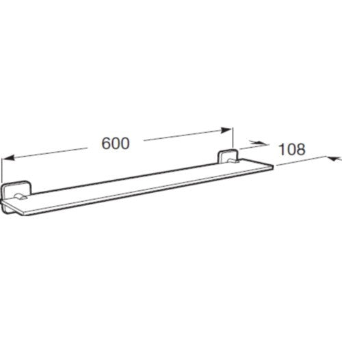 Victoria  Polita sticla 60 cm, montaj adeziv sau cu suruburi