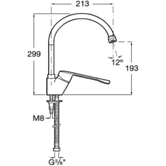 Victoria  Pro Baterie chiuveta bucatarie monocomanda
